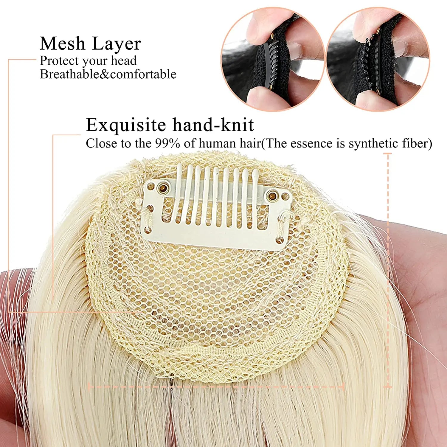 Clip In Blunt Bangs Synthetic Hair Extension