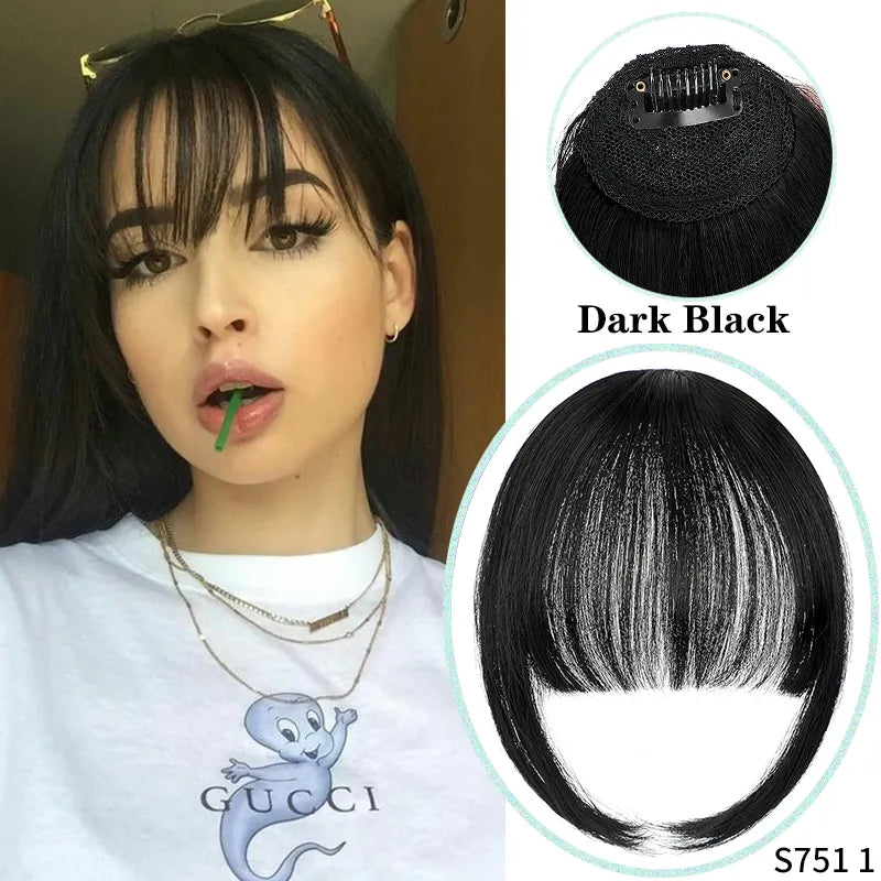 Clip In Blunt Bangs Synthetic Hair Extension