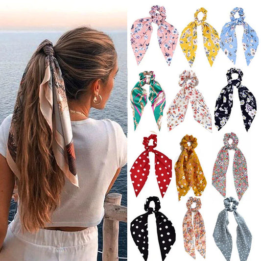 Leopard Luxe Satin Ribbon Scrunchies Hair accessories in USA. Bride accessories in USA. Bridal hair accessories in USA. Kids hair accessories in USA. Girls hair accessories. Hair products. Beautiful hair accessories.