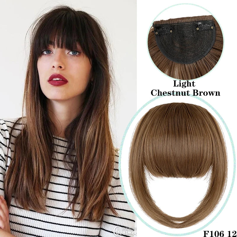 Clip In Blunt Bangs Synthetic Hair Extension