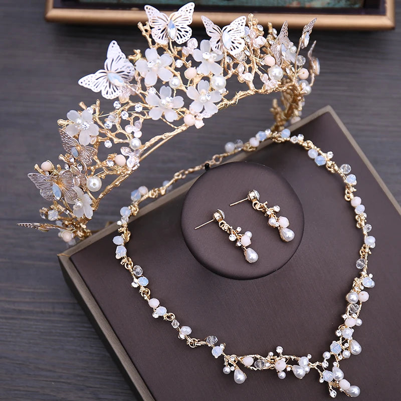 Enchanting Butterfly Elegance: Crystal Bloom Jewelry Ensemble.Hair accessories in USA. Bride accessories in USA. Bridal hair accessories in USA. Kids hair accessories in USA. Girls hair accessories. Hair products. Beautiful hair accessories.