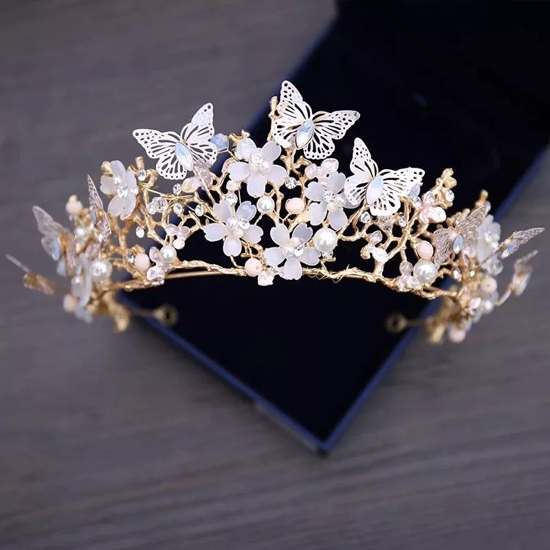 Enchanting Butterfly Elegance: Crystal Bloom Jewelry Ensemble.Hair accessories in USA. Bride accessories in USA. Bridal hair accessories in USA. Kids hair accessories in USA. Girls hair accessories. Hair products. Beautiful hair accessories.