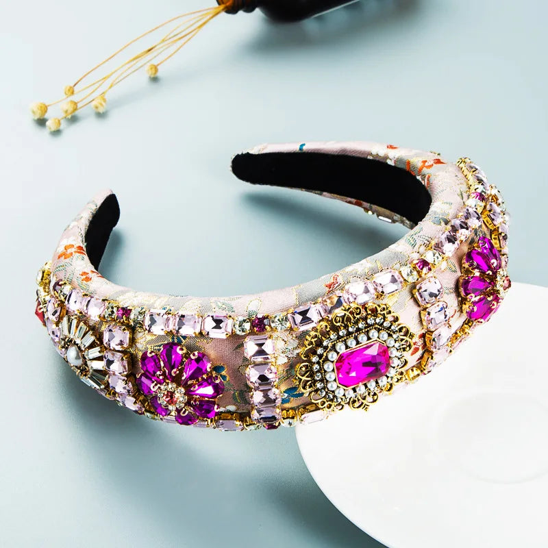 Regal Radiance" - The Opulent Baroque Rhinestone Hairband Hair,Ponytails, and Hair Accessories. Hairxza Hair Accessories. Hair accessories in USA. Bride accessories in USA. Bridal hair accessories in USA. Kids hair accessories in USA. Girls hair accessories. Hair products. Beautiful hair accessories.