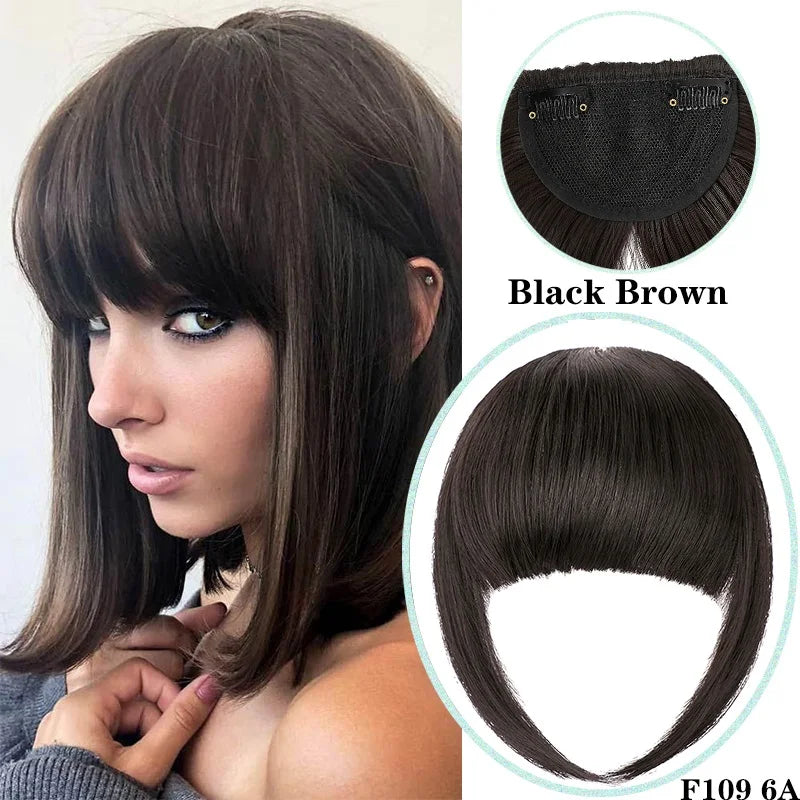 Clip In Blunt Bangs Synthetic Hair Extension