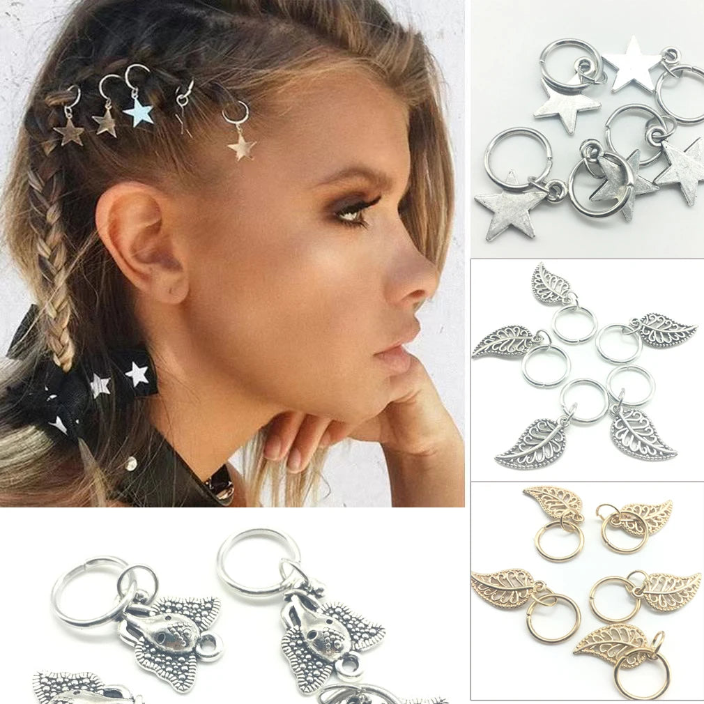 BraidBlitz Elegance: 50-Piece Metal Hair Ring Set - Gold and Silver Hair Rings for Braids, The Ultimate Hair Accessory Collection for Girls and Women