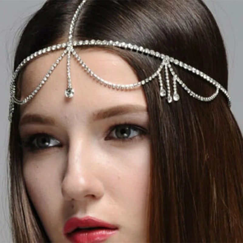 Dewdrop Elegance: Trendy Radiance Rhinestone Headpiece. Hair accessories in USA. Bride accessories in USA. Bridal hair accessories in USA. Kids hair accessories in USA. Girls hair accessories. Hair products. Beautiful hair accessories. Party hair accessory. New year party hair accessory. Birthday hair accessory. Christmas party hair accessory. Anniversary party hair accessory. Princess hair accessory. 