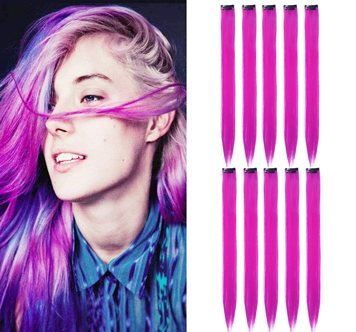 Rainbow Radiance: Colored Clip-In Hairplay Kit for Kids,Ponytails, and Hair Accessories. Hairxza Hair Accessories. Hair accessories in USA. Bride accessories in USA. Bridal hair accessories in USA. Kids hair accessories in USA. Girls hair accessories. Hair products. Beautiful hair accessories.