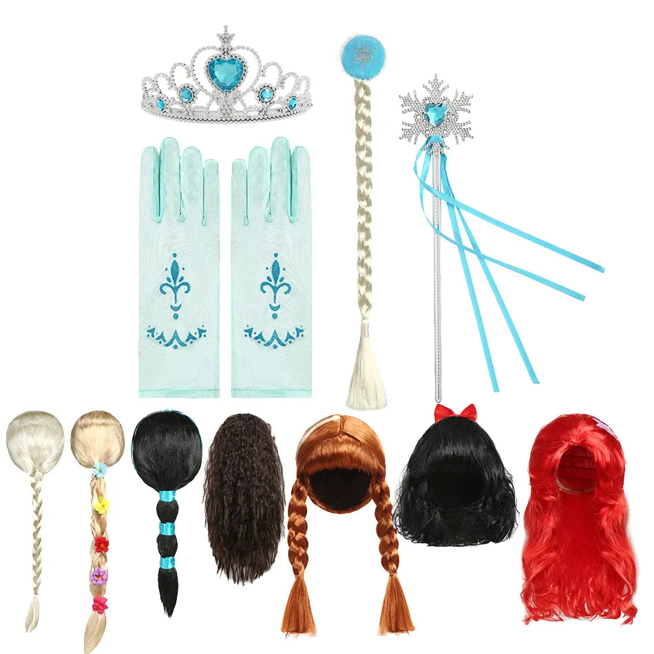 Frozen Fantasy Crown Wig: Elsa & Anna-Inspired Kids Cosplay Delight. Hairxza Hair Accessories. Hair accessories in USA. Bride accessories in USA. Bridal hair accessories in USA. Kids hair accessories in USA. Girls hair accessories. Hair products. Beautiful hair accessories.