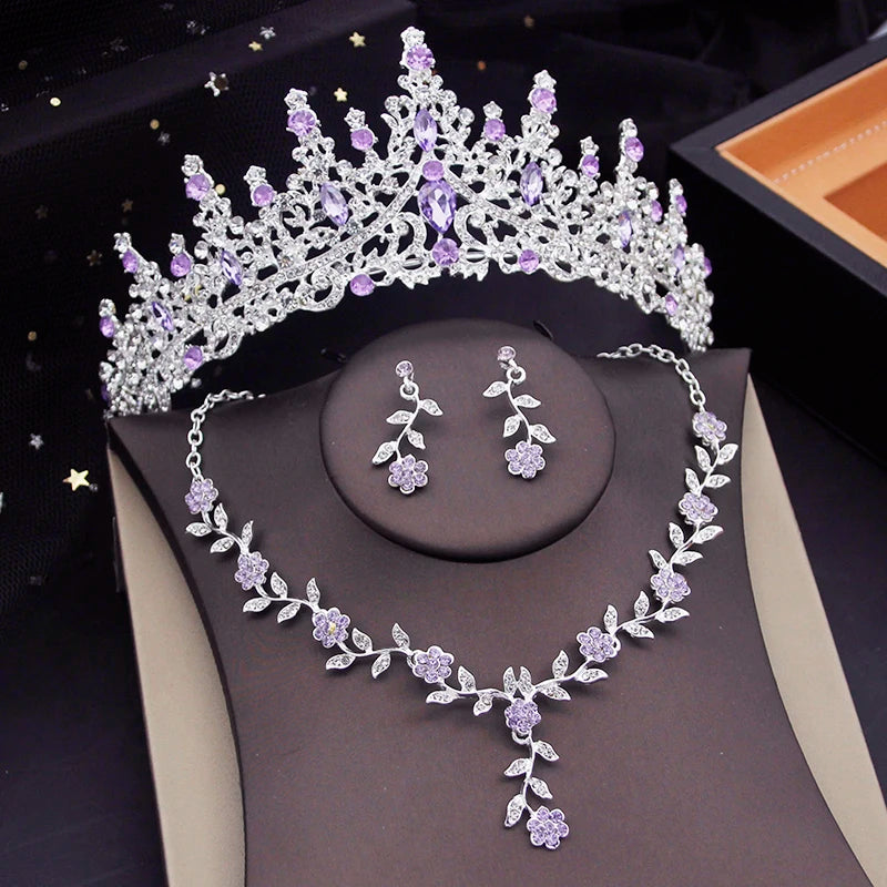 RoyalBlooms Crystal Elegance: Bridal Tiara and Flower Choker Set, wedding and party. Hair accessories in USA. Bride accessories in USA. Bridal hair accessories in USA. Kids hair accessories in USA. Girls hair accessories. Hair products. Beautiful hair accessories.