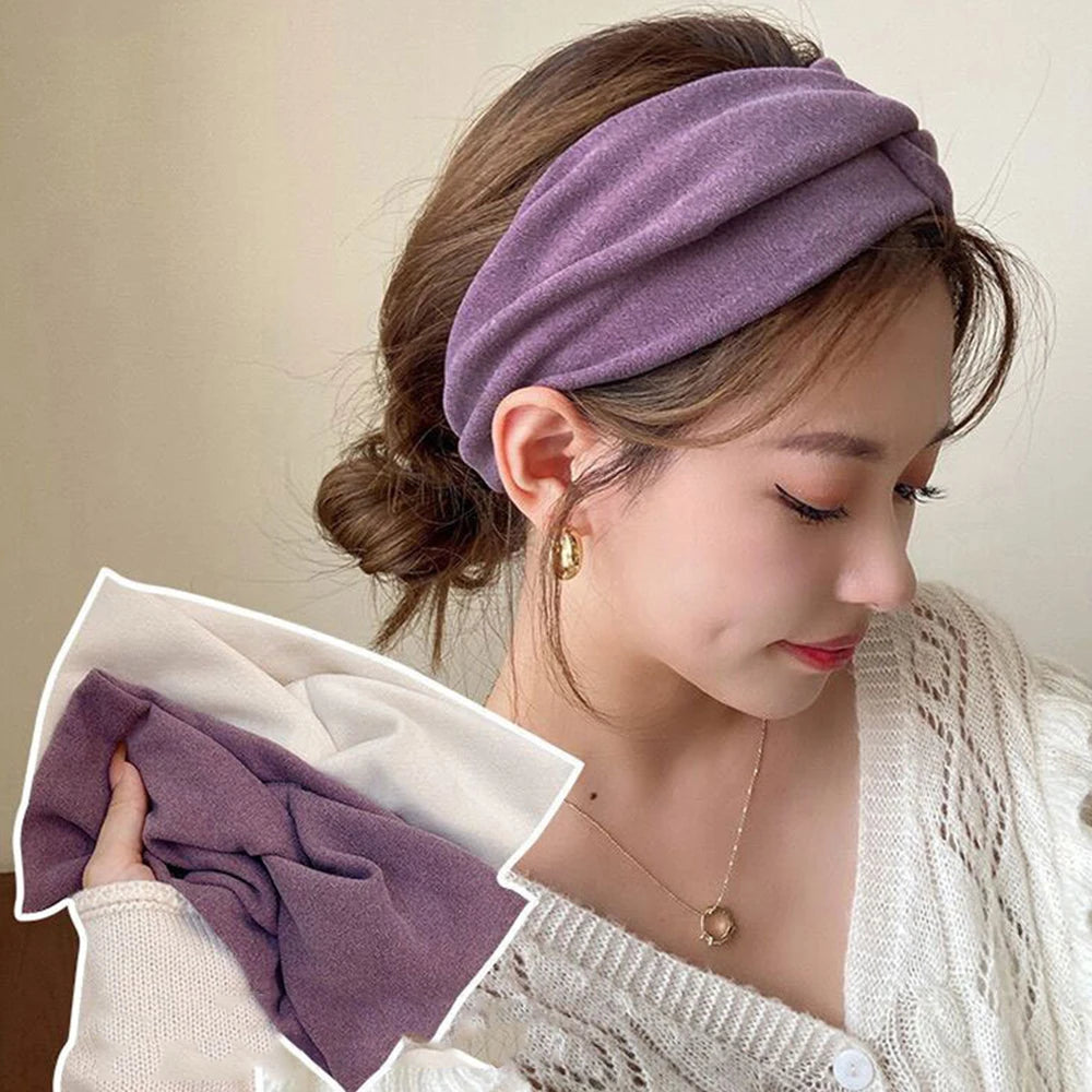 Elegance Cotton Cross Wide Headband for Women