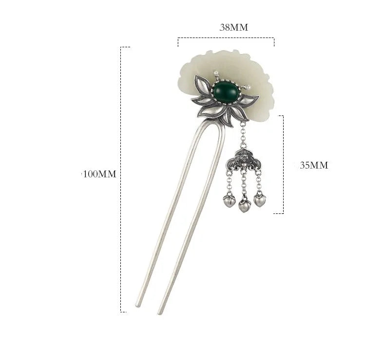 S925 Sterling Silver Hairpin Lotus Elegance Sterling Silver Hairpin