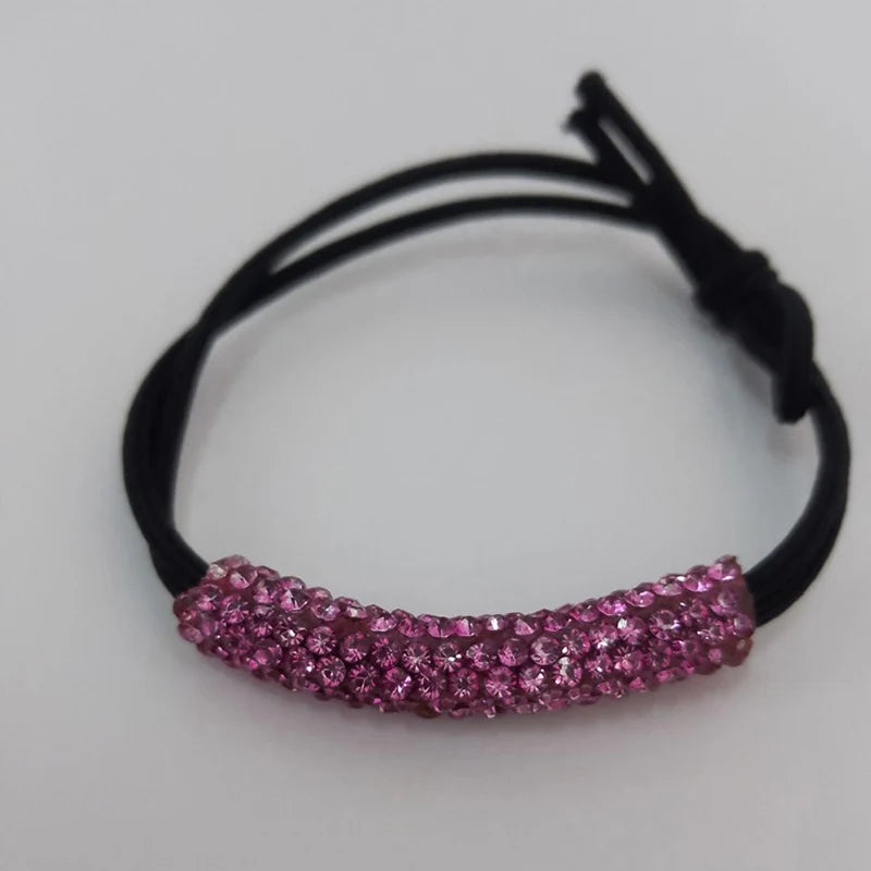 Luxe Noir Sparkle: Singular Black Diamond Elastic Hair Elegance.Hair accessories for brides. Hair accessories in USA. Bride accessories in USA. Bridal hair accessories in USA. Kids hair accessories in USA. Girls hair accessories. Hair products. Beautiful hair accessories.