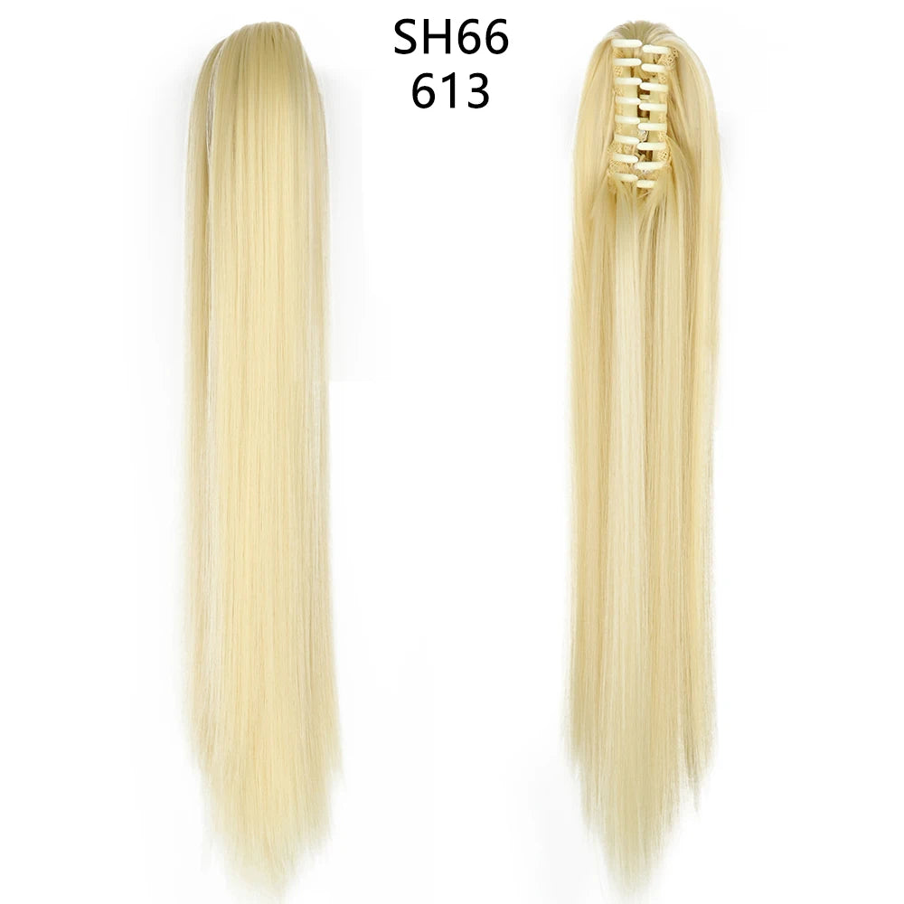 22" Heat Resistant Wavy Claw Clip Ponytail Extension in Golden Black Hair accessories in USA. Bride accessories in USA. Bridal hair accessories in USA. Kids hair accessories in USA. Girls hair accessories. Hair products. Beautiful hair accessories.