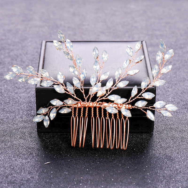 FREE Blossoming Elegance Rose Gold Color Crystal Pearl. Hairxza Hair Accessories. Hair accessories in USA. Bride accessories in USA. Bridal hair accessories in USA. Kids hair accessories in USA. Girls hair accessories. Hair products. Beautiful hair accessories.