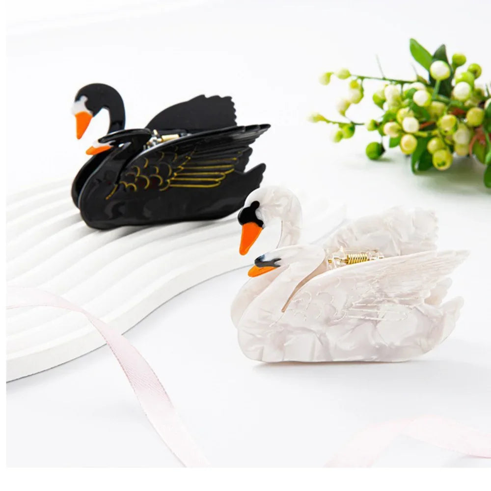 Elegance Swan Duo Acetate Claw Clip Hair accessories in USA. Bride accessories in USA. Bridal hair accessories in USA. Kids hair accessories in USA. Girls hair accessories. Hair products. Beautiful hair accessories.