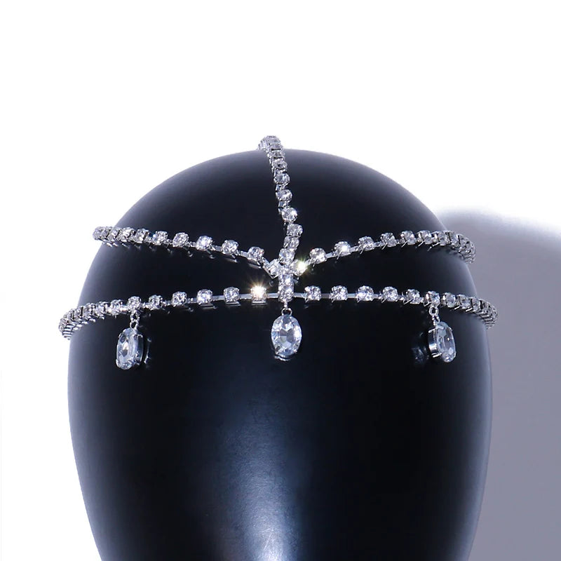 Dewdrop Elegance: Trendy Radiance Rhinestone Headpiece. Hair accessories in USA. Bride accessories in USA. Bridal hair accessories in USA. Kids hair accessories in USA. Girls hair accessories. Hair products. Beautiful hair accessories. Party hair accessory. New year party hair accessory. Birthday hair accessory. Christmas party hair accessory. Anniversary party hair accessory. Princess hair accessory. 