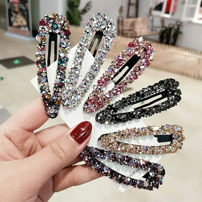 RadiantAura Crystal Elegance: New & Popular Shiny Rhinestone BB Hair Clips – Exquisite Hairpin Headdress for Women and Girls, Elegant Crystal Barrettes Hair Accessories