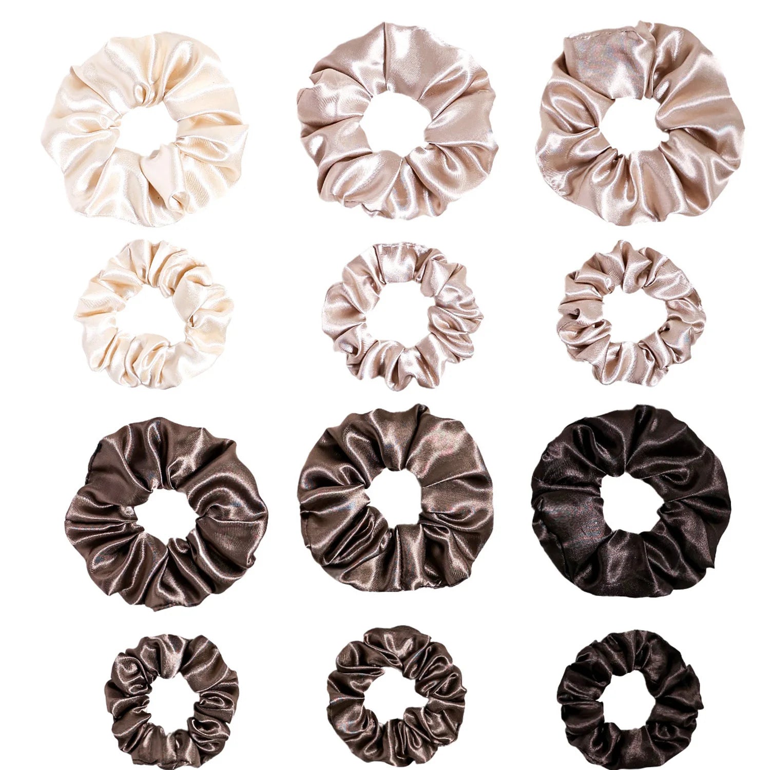 12-Piece Women's Satin Hair Tie Set.Hair accessories in USA. Bride accessories in USA. Bridal hair accessories in USA. Kids hair accessories in USA. Girls hair accessories. Hair products. Beautiful hair accessories.