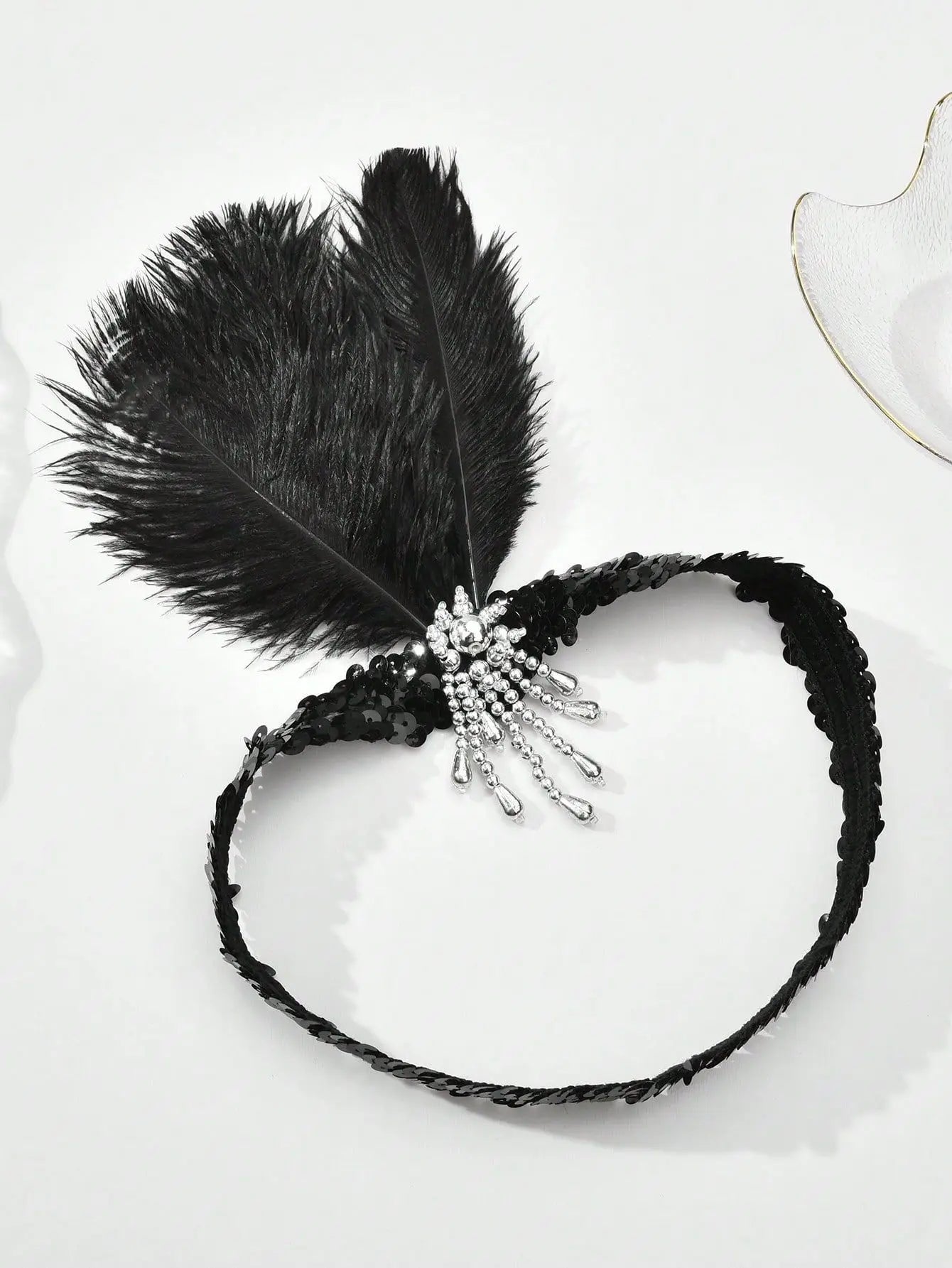 GatsbyGlam Feathered Elegance Headband: An Exquisite Accent for Single Parties and Roaring 20s Soirees. Hair accessories in USA. Bride accessories in USA. Bridal hair accessories in USA. Kids hair accessories in USA. Girls hair accessories. Hair products. Beautiful hair accessories.