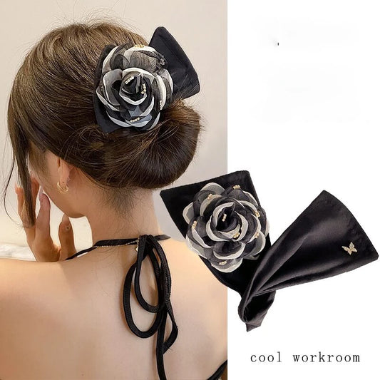 Floral Elegance Fusion: Crystal Deft Bun Band.Hair accessories for brides. Hair accessories in USA. Bride accessories in USA. Bridal hair accessories in USA. Kids hair accessories in USA. Girls hair accessories. Hair products. Beautiful hair accessories.