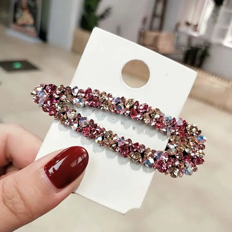 RadiantAura Crystal Elegance: New & Popular Shiny Rhinestone BB Hair Clips – Exquisite Hairpin Headdress for Women and Girls, Elegant Crystal Barrettes Hair Accessories