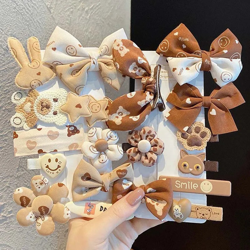 Brown Bear Cuties: Cartoon Hair Accessories Set for Girls and Kids. Hair accessories in USA. Bride accessories in USA. Bridal hair accessories in USA. Kids hair accessories in USA. Girls hair accessories. Hair products. Beautiful hair accessories.