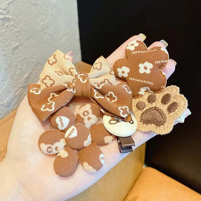 Brown Bear Cuties: Cartoon Hair Accessories Set for Girls and Kids. Hair accessories in USA. Bride accessories in USA. Bridal hair accessories in USA. Kids hair accessories in USA. Girls hair accessories. Hair products. Beautiful hair accessories.