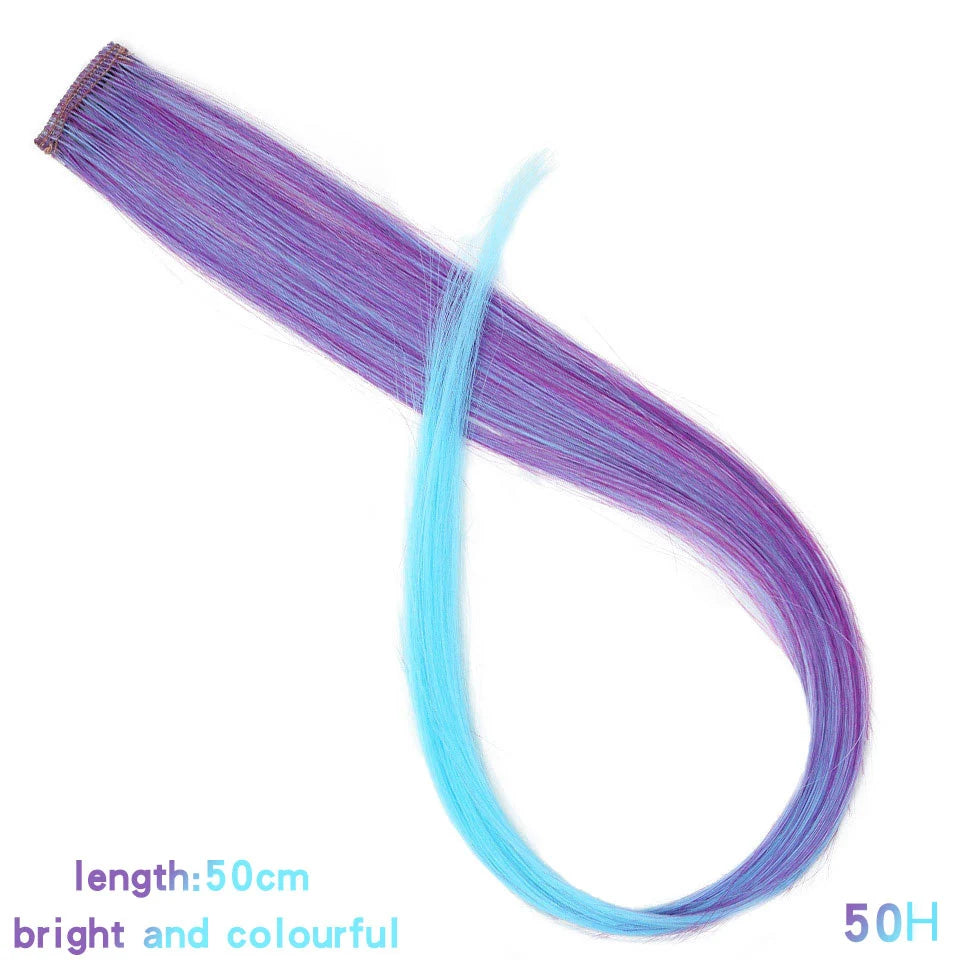 RainbowLocks Clip-n-Glow: Heat-Resistant Synthetic Hair Extensions for Kids and Women - Long, Curly, and Wavy Style for Colorful Adventures