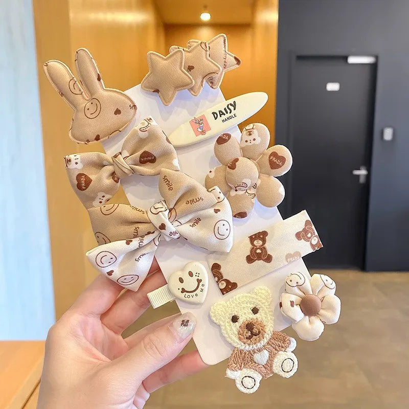 Brown Bear Cuties: Cartoon Hair Accessories Set for Girls and Kids. Hair accessories in USA. Bride accessories in USA. Bridal hair accessories in USA. Kids hair accessories in USA. Girls hair accessories. Hair products. Beautiful hair accessories.