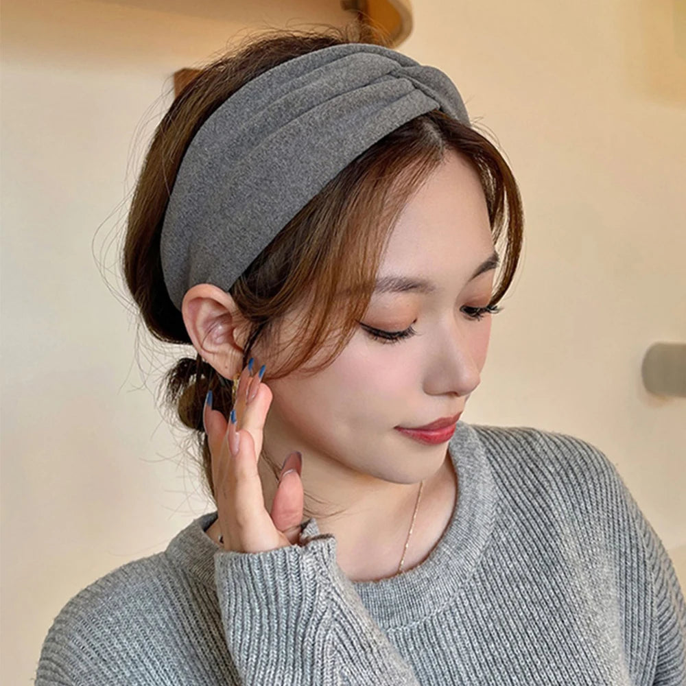 Elegance Cotton Cross Wide Headband for Women