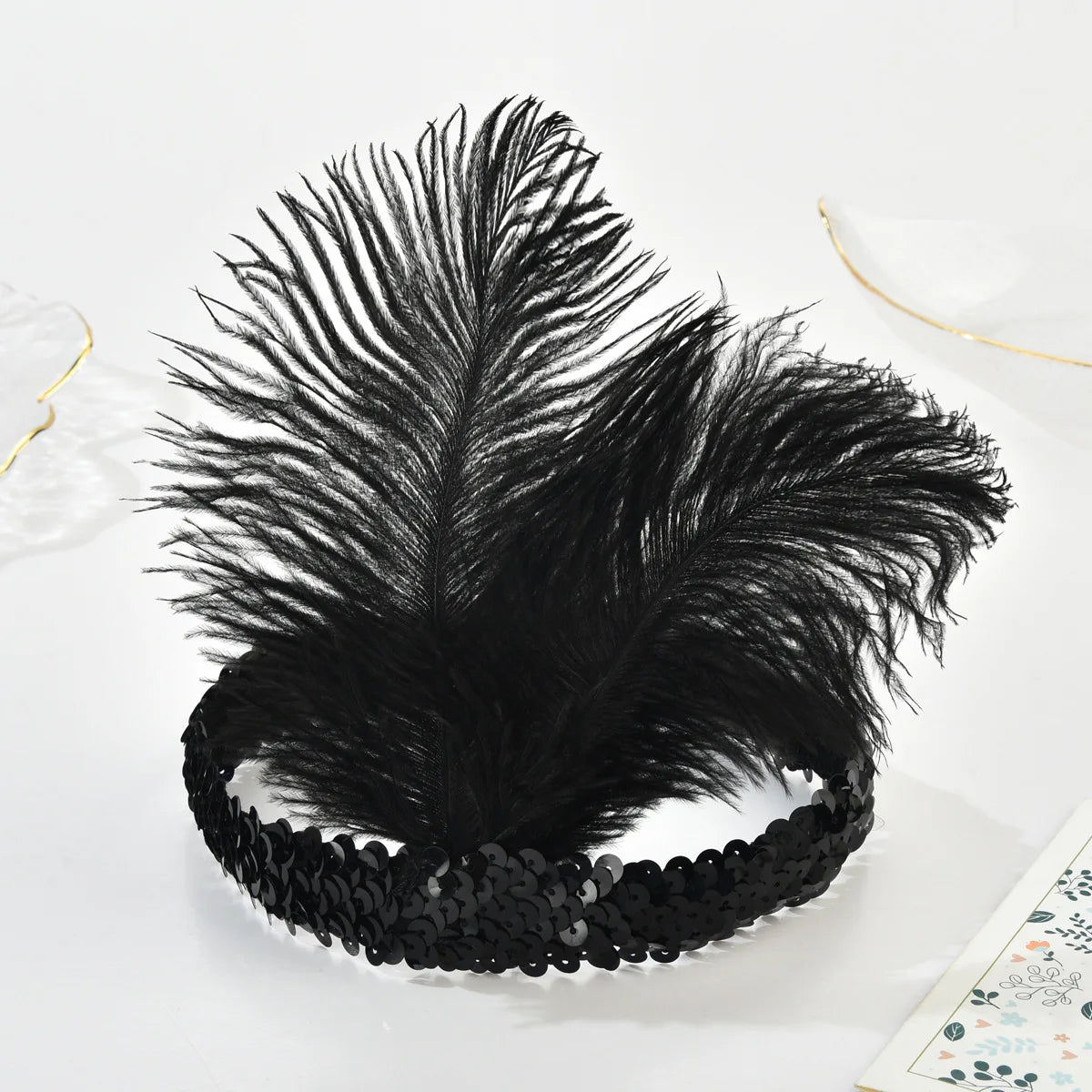 GatsbyGlam Feathered Elegance Headband: An Exquisite Accent for Single Parties and Roaring 20s Soirees. Hair accessories in USA. Bride accessories in USA. Bridal hair accessories in USA. Kids hair accessories in USA. Girls hair accessories. Hair products. Beautiful hair accessories.