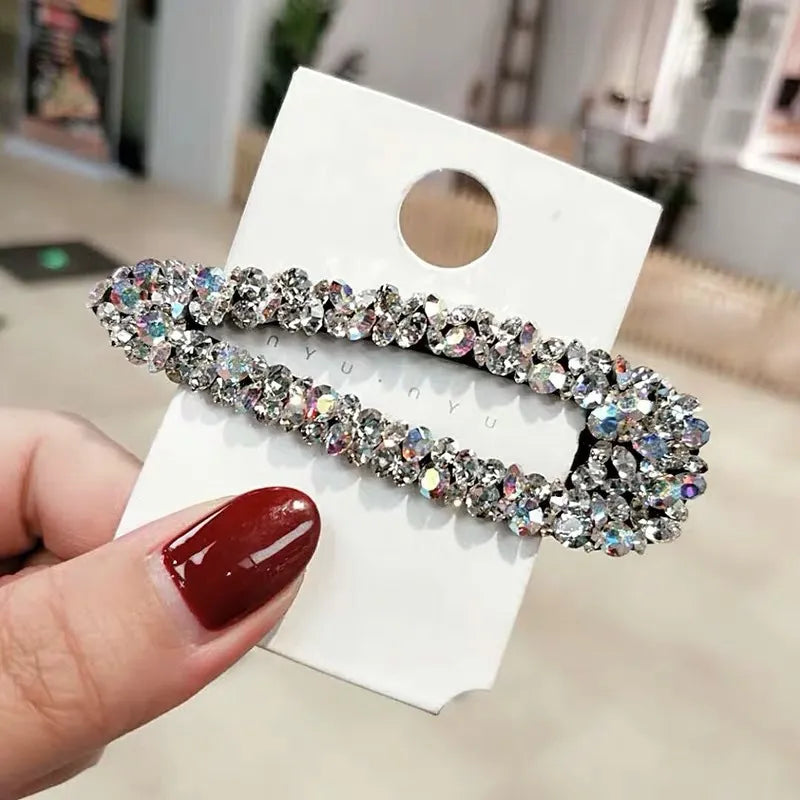 RadiantAura Crystal Elegance: New & Popular Shiny Rhinestone BB Hair Clips – Exquisite Hairpin Headdress for Women and Girls, Elegant Crystal Barrettes Hair Accessories