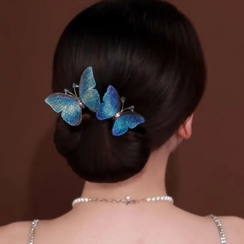 Enchanting Butterfly Blooms: Fashion Flower Hair Stick. Hair accessories in USA. Bride accessories in USA. Bridal hair accessories in USA. Kids hair accessories in USA. Girls hair accessories. Hair products. Beautiful hair accessories.