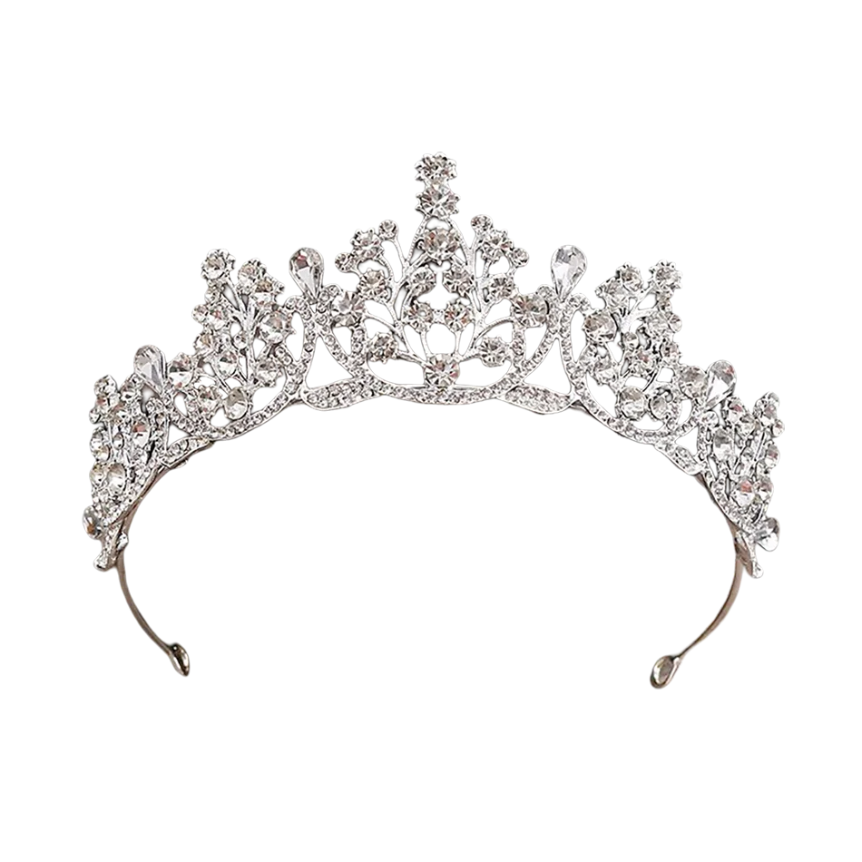 Majestic Dreams: Handcrafted Rhinestone & Pearl Princess Tiara