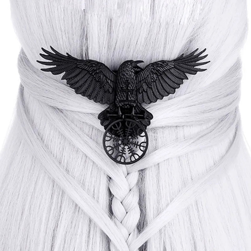 Viking Noir Oversized Crow Hair Elegance Hairxza Hair Accessories. Hair accessories in USA. Bride accessories in USA. Bridal hair accessories in USA. Kids hair accessories in USA. Girls hair accessories. Hair products. Beautiful hair accessories.