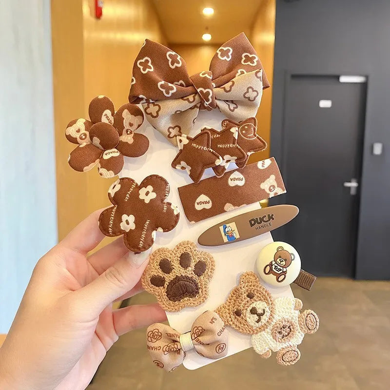 Brown Bear Cuties: Cartoon Hair Accessories Set for Girls and Kids. Hair accessories in USA. Bride accessories in USA. Bridal hair accessories in USA. Kids hair accessories in USA. Girls hair accessories. Hair products. Beautiful hair accessories.