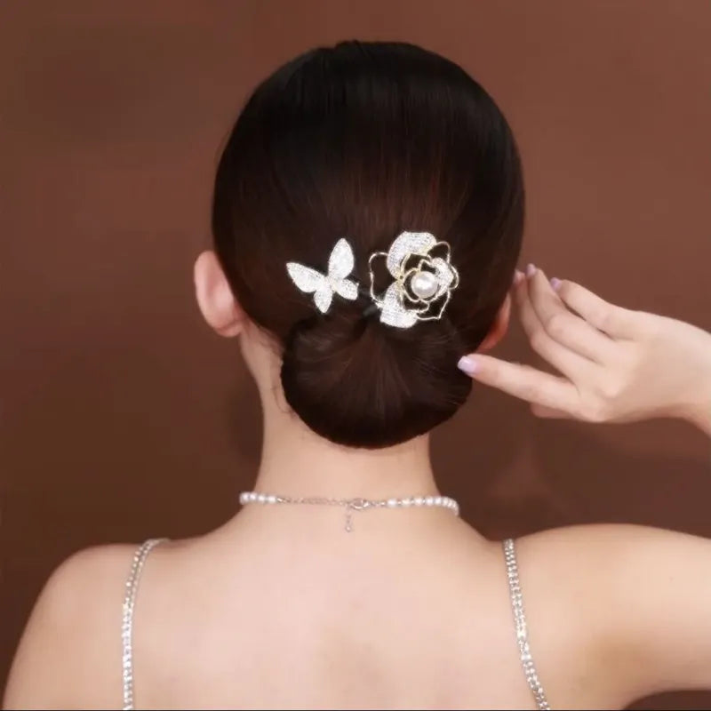 Enchanting Butterfly Blooms: Fashion Flower Hair Stick. Hair accessories in USA. Bride accessories in USA. Bridal hair accessories in USA. Kids hair accessories in USA. Girls hair accessories. Hair products. Beautiful hair accessories.