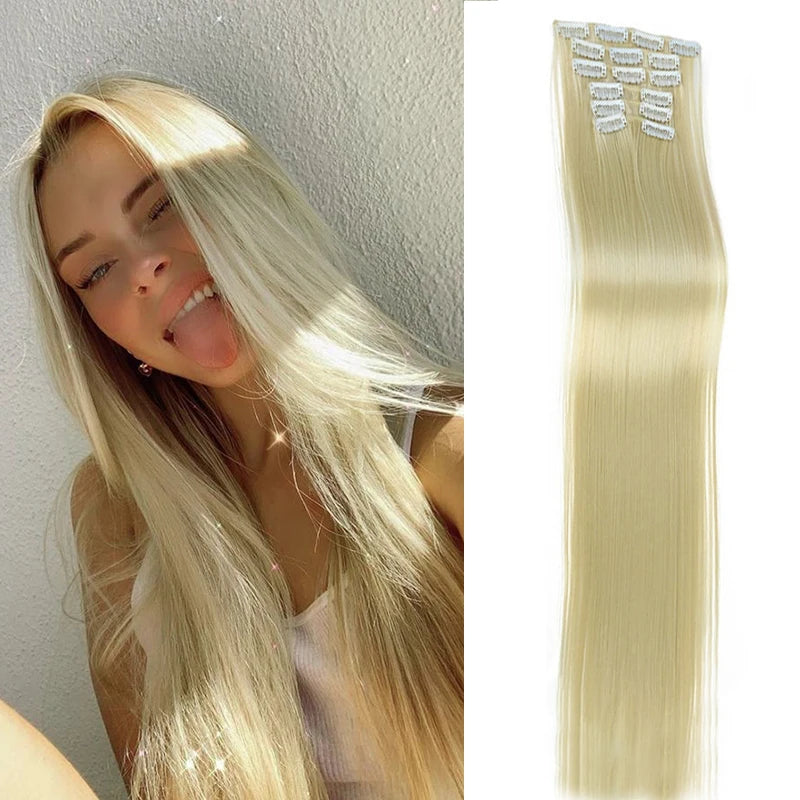 New Concubine Synthesis 16 Clips Clip-on Hair Extensions. Hair accessories for brides. Hair accessories in USA. Bride accessories in USA. Bridal hair accessories in USA. Kids hair accessories in USA. Girls hair accessories. Hair products. Beautiful hair accessories.