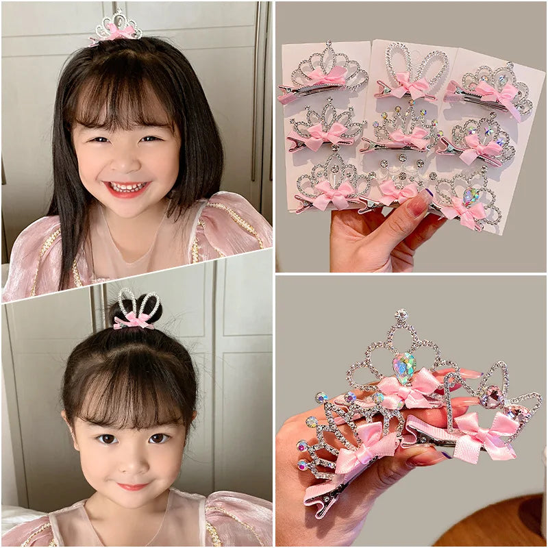 Crowned Cherub: 3D Princess Delight Hairpin Set for Little Royalties