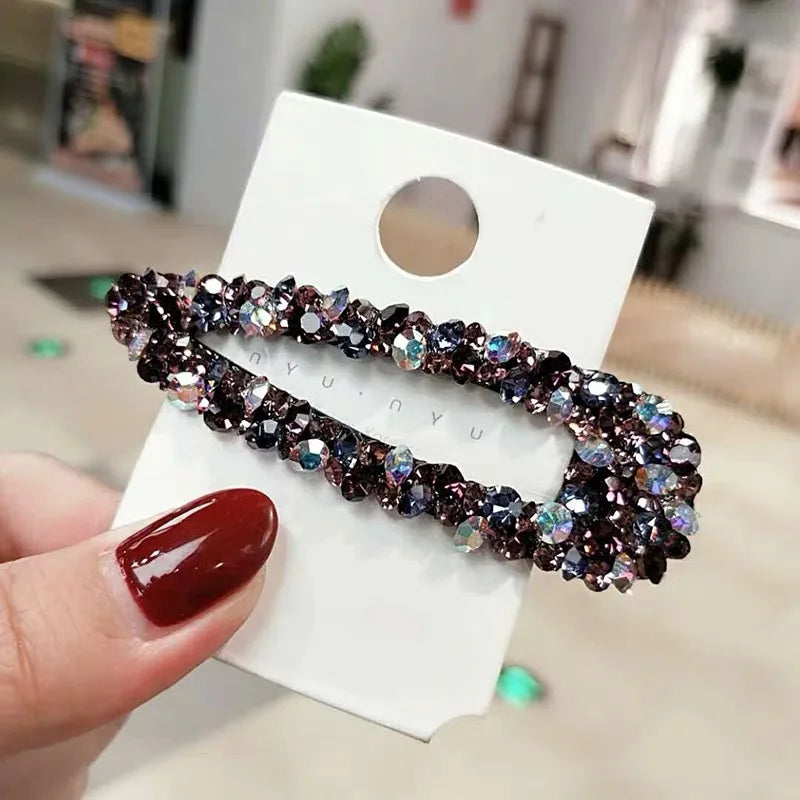 RadiantAura Crystal Elegance: New & Popular Shiny Rhinestone BB Hair Clips – Exquisite Hairpin Headdress for Women and Girls, Elegant Crystal Barrettes Hair Accessories