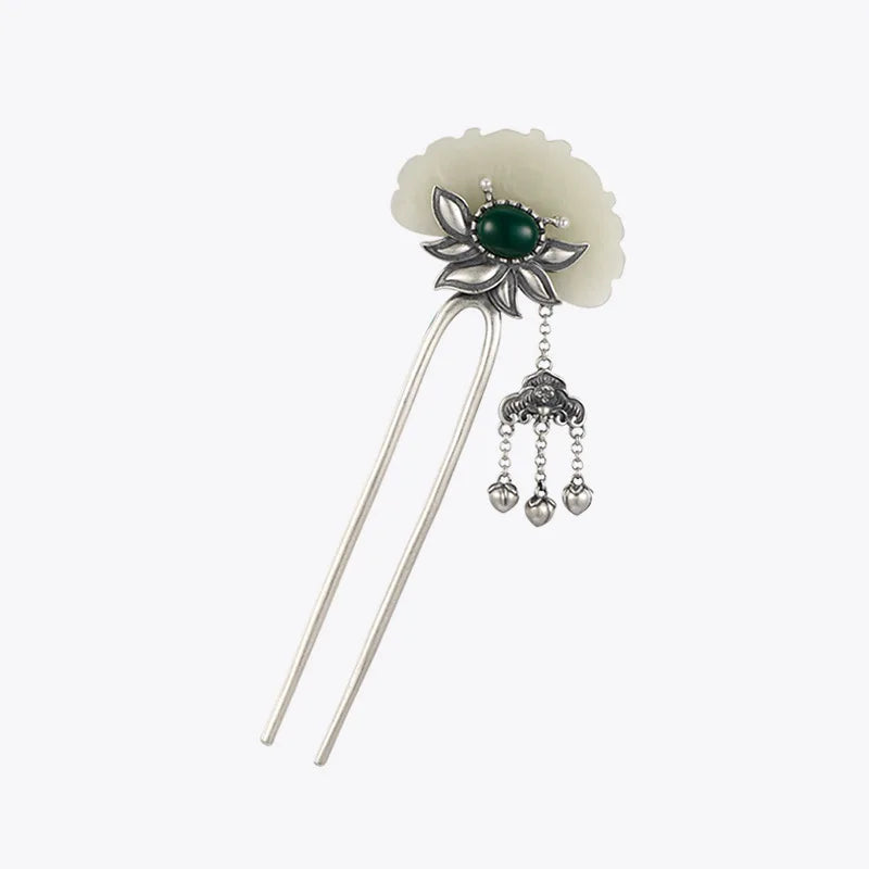 S925 Sterling Silver Hairpin Lotus Elegance Sterling Silver Hairpin