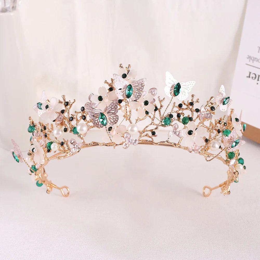 Enchanting Butterfly Elegance: Crystal Bloom Jewelry Ensemble.Hair accessories in USA. Bride accessories in USA. Bridal hair accessories in USA. Kids hair accessories in USA. Girls hair accessories. Hair products. Beautiful hair accessories.