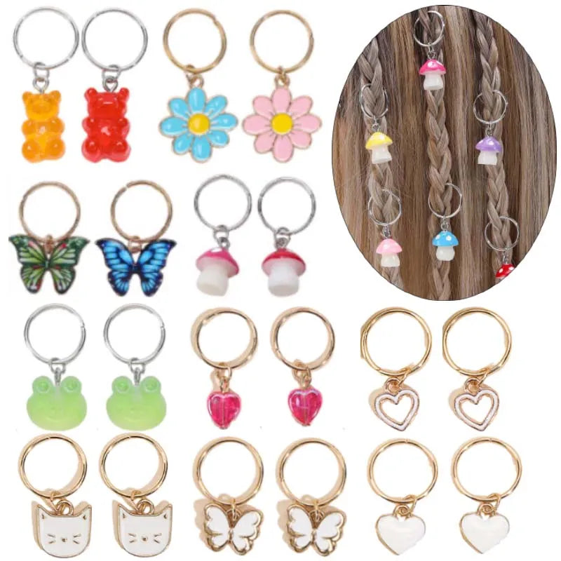 Enchanting 20-Piece Kawaii Cat & Butterfly Hair Ring Collection with Pearls, Love Hearts, and Cute Jewelry Accents – Perfect Lady Headwear for Adorable Hair Braids. Hairxza Hair Accessories. Hair accessories in USA. Bride accessories in USA. Bridal hair accessories in USA. Kids hair accessories in USA. Girls hair accessories. Hair products. Beautiful hair accessories.