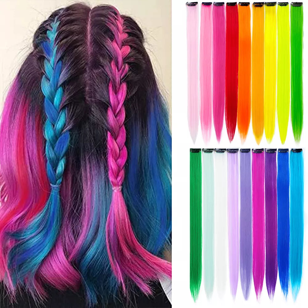 Rainbow Radiance: Colored Clip-In Hairplay Kit for Kids,Ponytails, and Hair Accessories. Hairxza Hair Accessories. Hair accessories in USA. Bride accessories in USA. Bridal hair accessories in USA. Kids hair accessories in USA. Girls hair accessories. Hair products. Beautiful hair accessories.