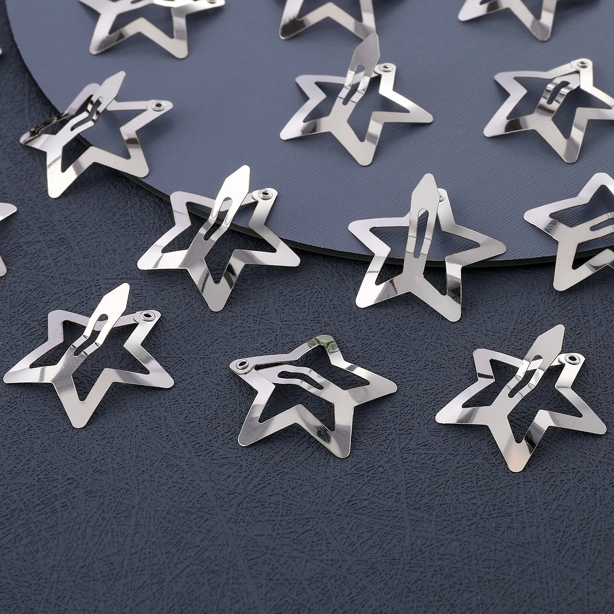 Starlight Glam 50PCS Y2K Silver Star Hair Clips