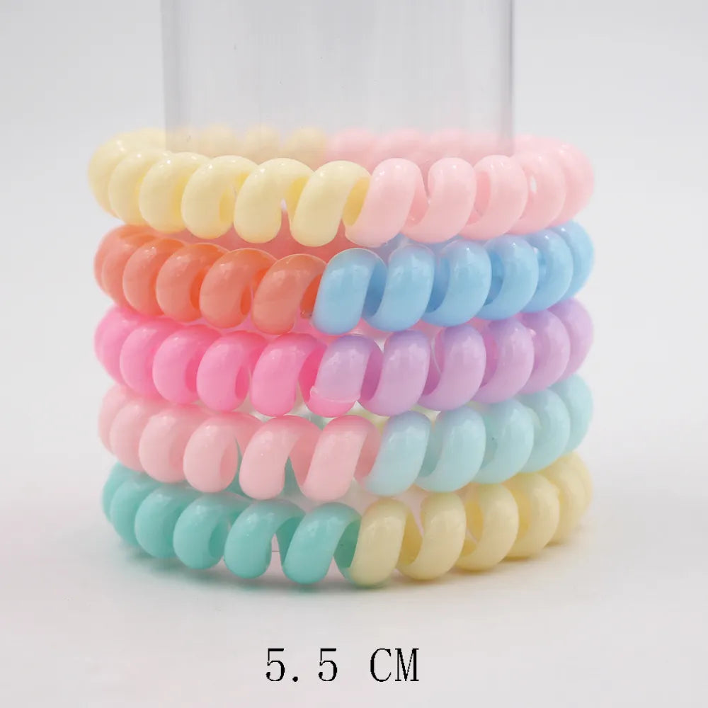 Frost Flex Chic Coil Collection: 5Pcs Matt Solid Telephone Wire Elastic Hair Bands. Hairxza Hair Accessories. Hair accessories in USA. Bride accessories in USA. Bridal hair accessories in USA. Kids hair accessories in USA. Girls hair accessories. Hair products. Beautiful hair accessories.