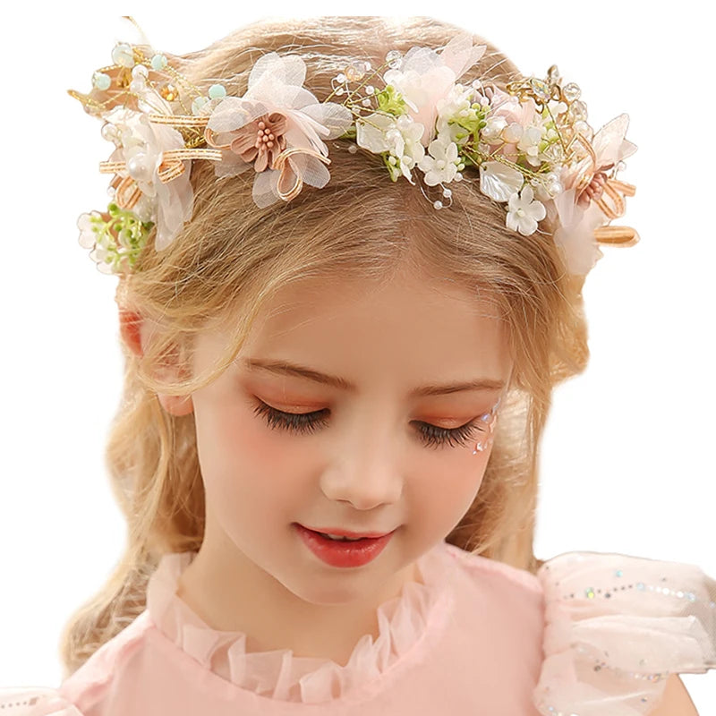 Pearl Petal Radiance: Elegant Floral Bridal Headband. Hairxza Hair Accessories. Hair accessories in USA. Bride accessories in USA. Bridal hair accessories in USA. Kids hair accessories in USA. Girls hair accessories. Hair products. Beautiful hair accessories