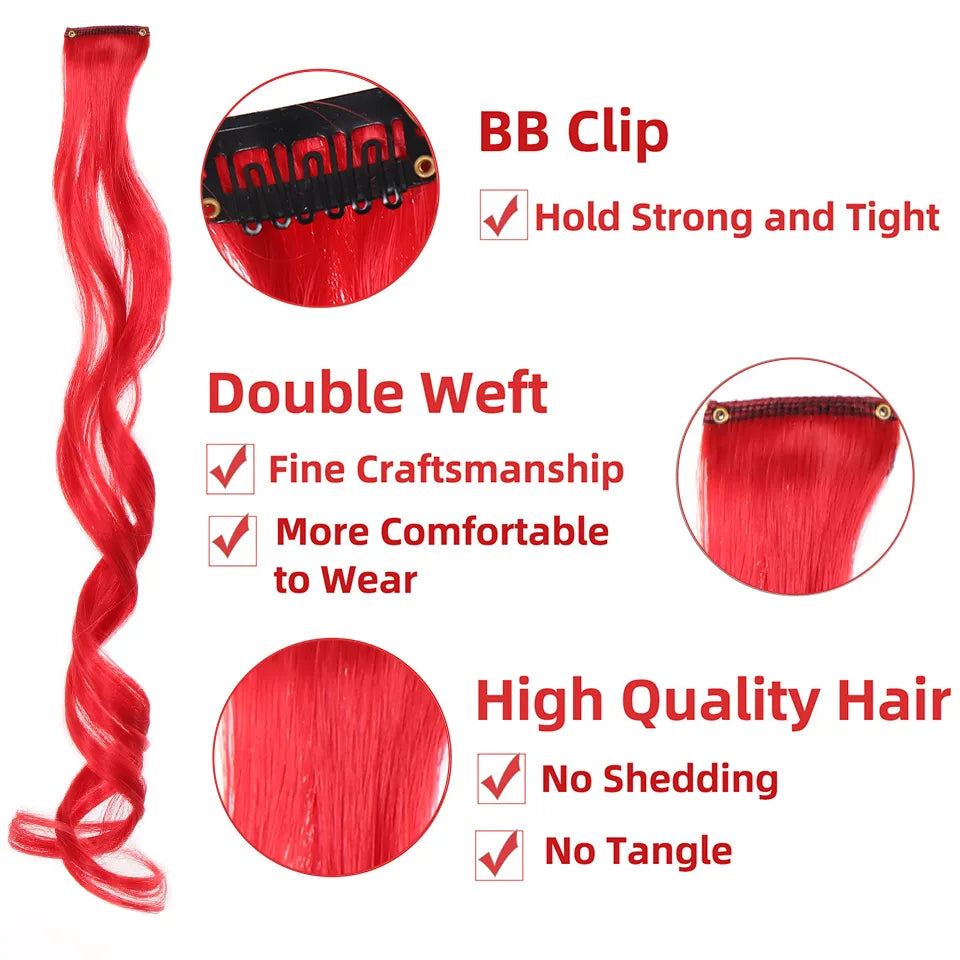 Heat resistant synthetic clearance clip in hair extensions