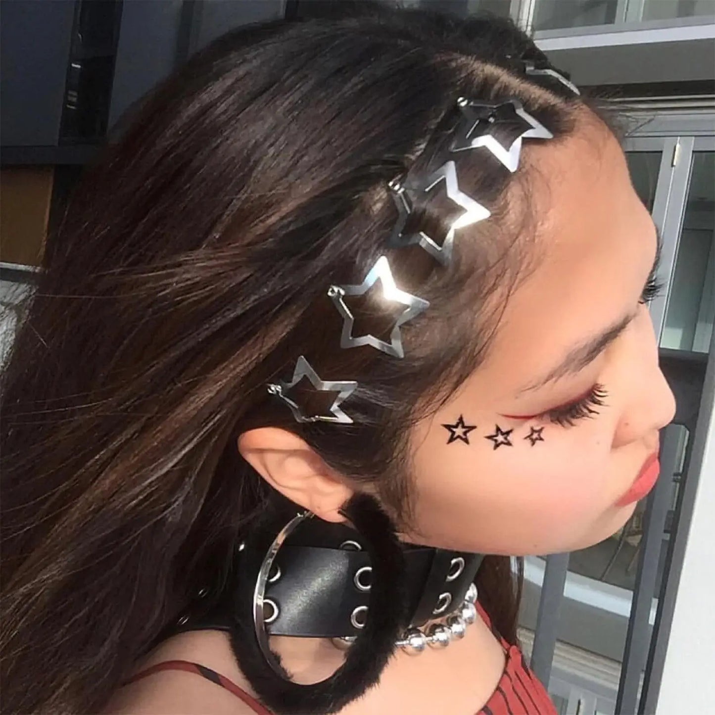 Starlight Glam 50PCS Y2K Silver Star Hair Clips