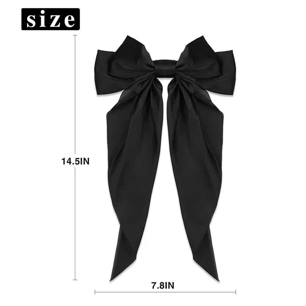 Chic Ribbon Elegance: 2-Piece Satin Bow Hair Clip Set. Hair accessories in USA. Bride accessories in USA. Bridal hair accessories in USA. Kids hair accessories in USA. Girls hair accessories. Hair products. Beautiful hair accessories.